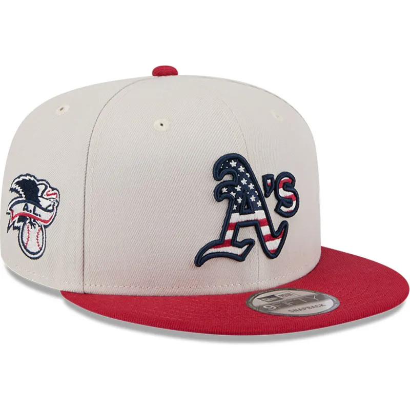 sapkak-lapos-bezs-snapback-9fifty-4th-of-july-oakland-athletics-mlb-new-era