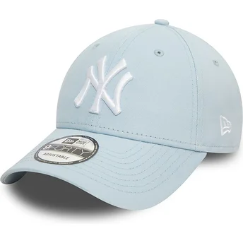 New Era Curved Brim 9FORTY League Essential New York Yankees MLB Light Blue Adjustable Cap