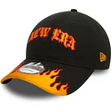 schwarze-und-orangefarbene-verstellbare-curved-cap-9twenty-race-flame-von-new-era