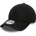 new-era-new-york-yankees-mlb-9forty-flame-schwarze-verstellbare-kappe-mit-gebogenem-schirm-und-schwarzem-logo