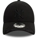 new-era-new-york-yankees-mlb-9forty-flame-schwarze-verstellbare-kappe-mit-gebogenem-schirm-und-schwarzem-logo