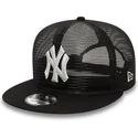 schwarze-flache-trucker-kappe-9fifty-embroidered-mesh-der-new-york-yankees-mlb-von-new-era