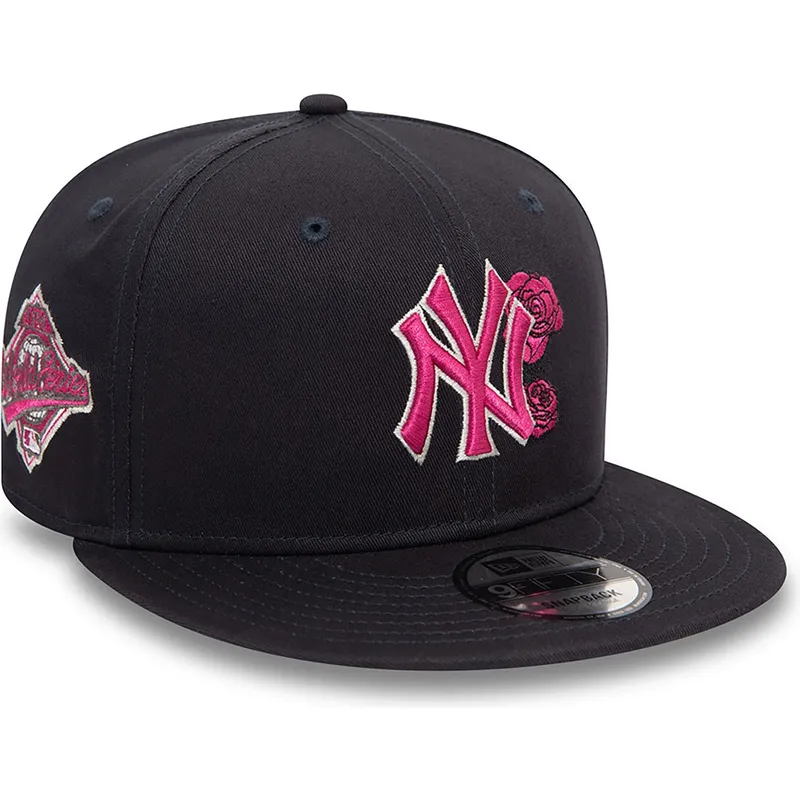 new-era-new-york-yankees-mlb-9fifty-seasonal-flower-marineblaue-snapback-kappe-mit-rosa-logo