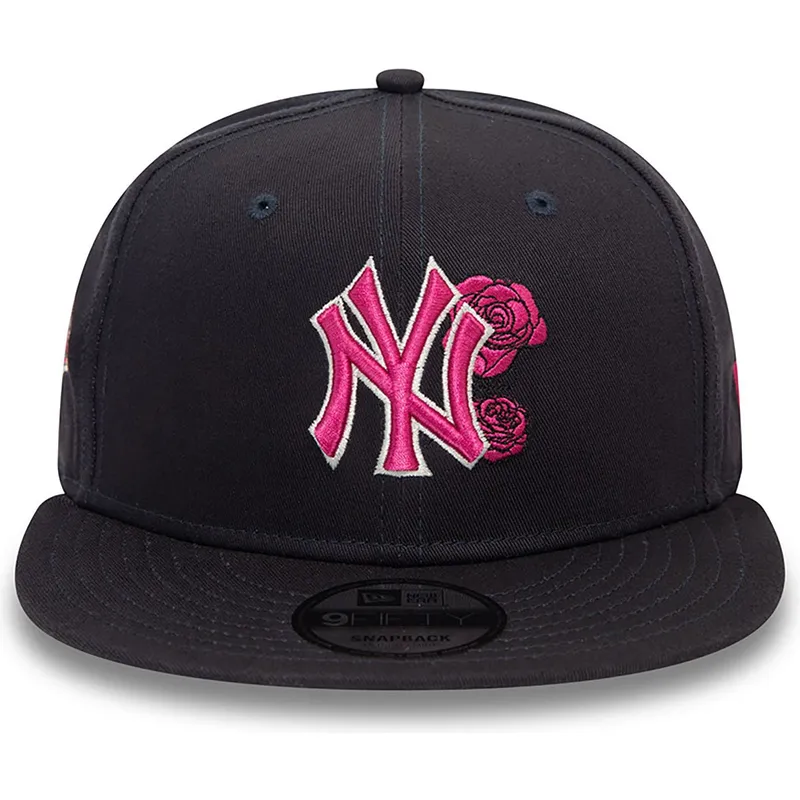 new-era-new-york-yankees-mlb-9fifty-seasonal-flower-marineblaue-snapback-kappe-mit-rosa-logo
