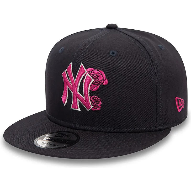 new-era-new-york-yankees-mlb-9fifty-seasonal-flower-marineblaue-snapback-kappe-mit-rosa-logo