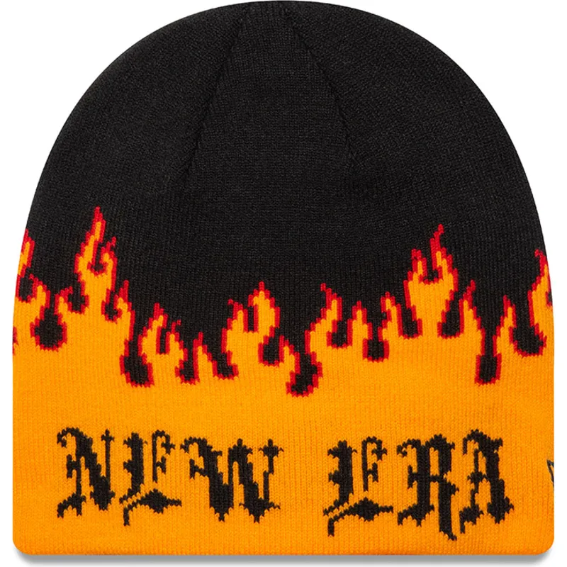 sapkak-fekete-skull-knit-flame-new-era