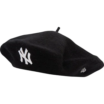 New Era Women Wool Beret New York Yankees MLB Black Flat Cap