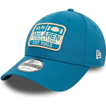 New Era Curved Brim 9FORTY Graphic Patch McLaren Racing Formula 1 Blue Adjustable Cap