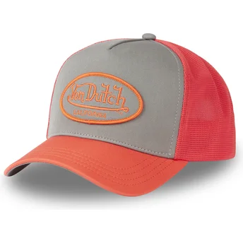 Von Dutch FLAM Grey and Orange Trucker Hat