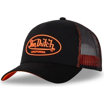 Schwarz-orangefarbene Trucker-Mütze DOM O von Von Dutch