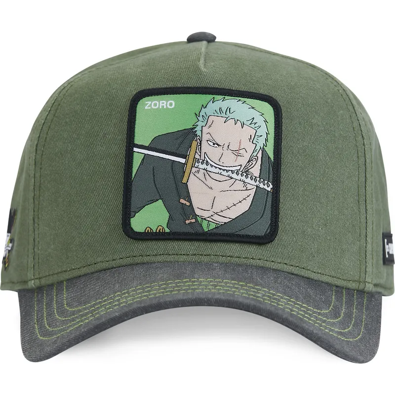 grune-gebogene-snapback-kappe-roronoa-zoro-op4-zor-one-piece-von-capslab