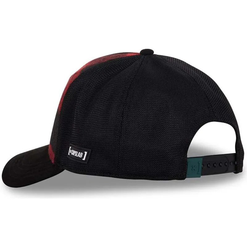 rote-und-schwarze-trucker-kappe-daffy-duck-loo10-lum-looney-tunes-von-capslab