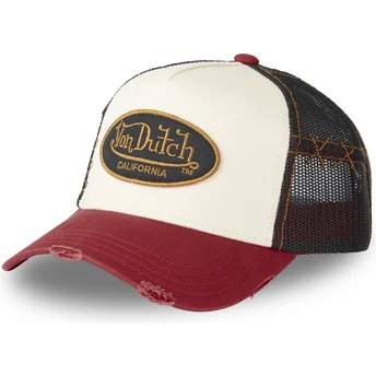 Καπέλο trucker μπεζ, μαύρο και κόκκινο GRRE της Von Dutch
