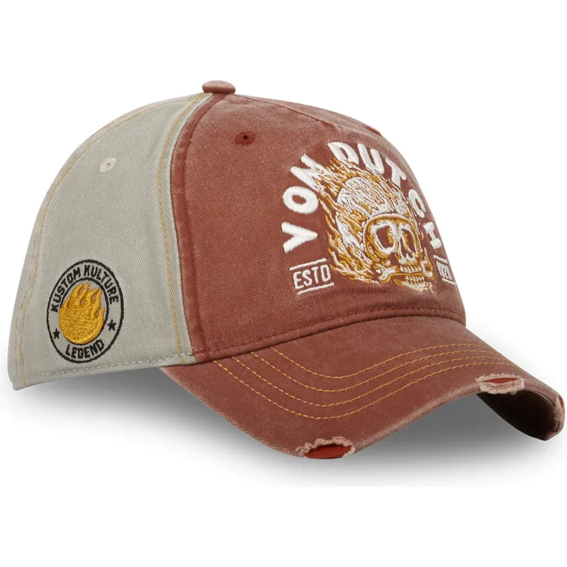 braune-und-graue-verstellbare-curved-cap-fir-cb-von-von-dutch