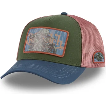 Gorra Trucker Grün, Rot und Blau WOL CB von Von Dutch