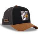 schwarze-und-braune-gebogene-snapback-kappe-bugs-bunny-und-daffy-duck-loo10-bad-looney-tunes-von-capslab