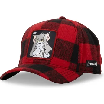 Capslab Tom TAJ5 TJ6 Looney Tunes röd och svart böjd snapback-keps