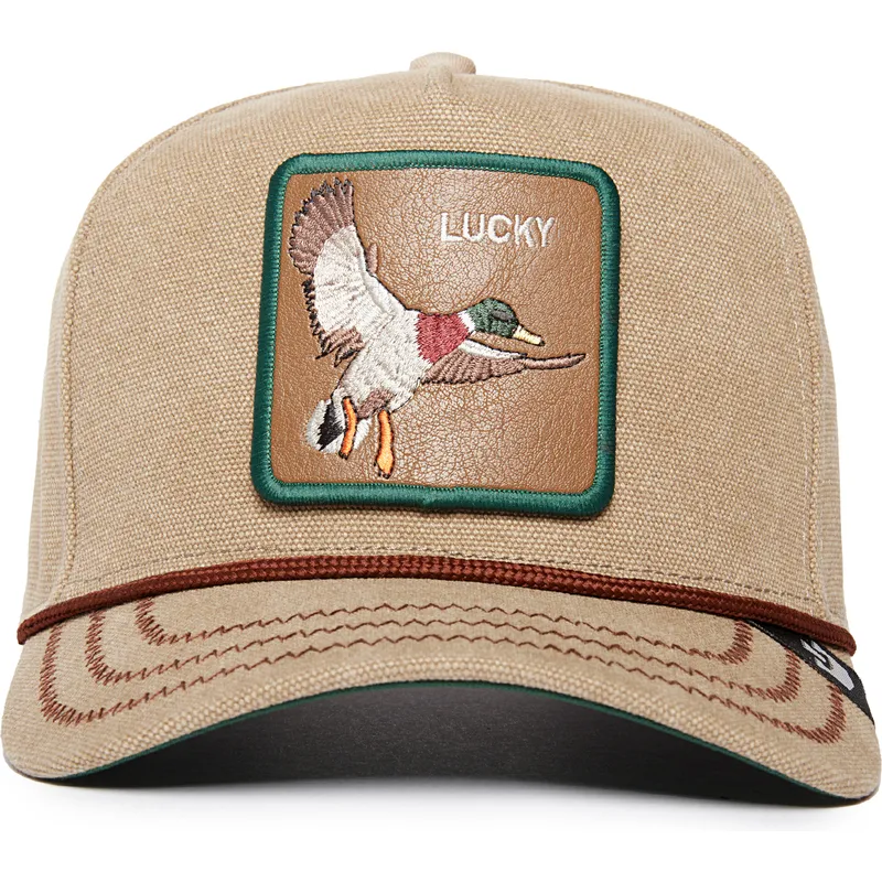 beige-gebogene-snapback-kappe-ente-lucky-duck-canvas-the-farm-von-goorin-bros
