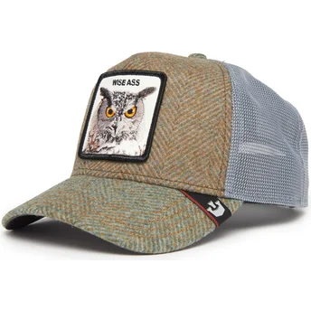 Goorin Bros. Wise Ass Moon Owl UK Plaid The Farm Multicolor Trucker Hat