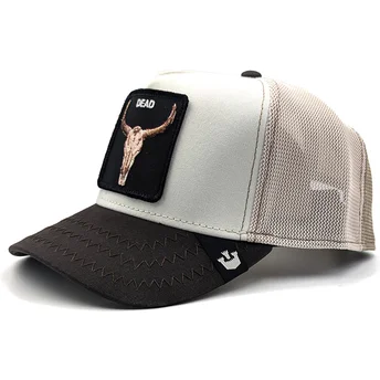 Goorin Bros. Ox The Dead Skull Tri Tone The Farm White and Brown Trucker Hat