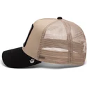 trucker-cap-beige-und-schwarz-schlange-the-vicious-snake-eco-brutalism-the-farm-von-goorin-bros