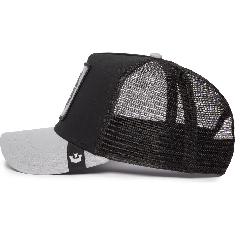 trucker-cap-schwarz-und-grau-panther-the-black-panther-big-cats-the-farm-von-goorin-bros