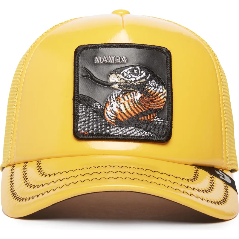 trucker-cap-gelb-schlange-mamba-mentality-puff-patent-the-farm-von-goorin-bros