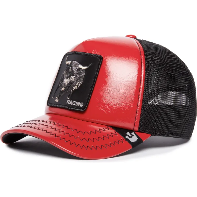 sapkak-ivelt-piros-snapback-raging-pamplona-puff-patent-the-farm-goorin-bros