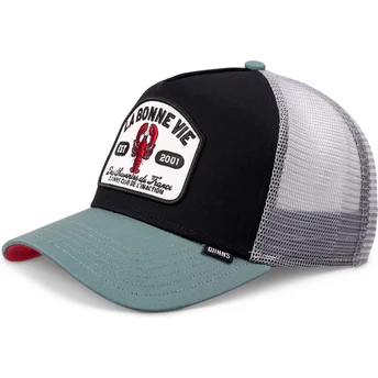 Schwarze, graue und grüne Trucker-Kappe La Bonne Vie HFT von Djinns