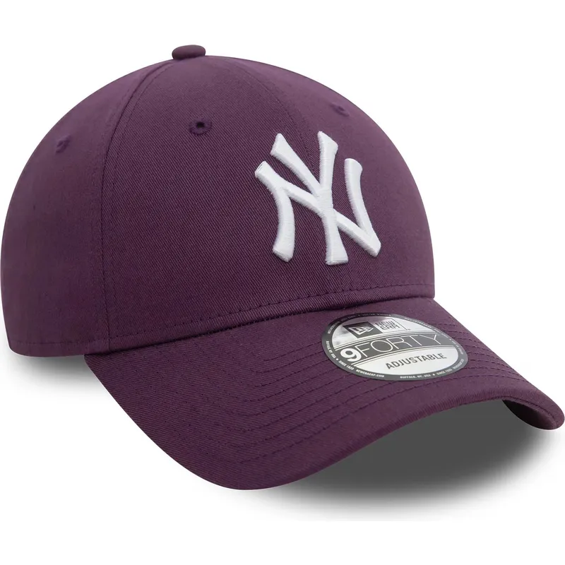 verstellbare-violette-9forty-league-essential-kappe-der-new-york-yankees-mlb-von-new-era