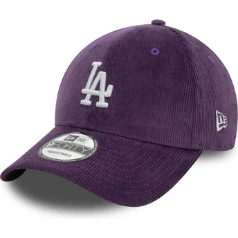 New Era Curved Brim 9FORTY Cord Los Angeles Dodgers MLB Purple Adjustable Cap