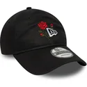 schwarze-verstellbare-curved-cap-9twenty-rose-icon-von-new-era