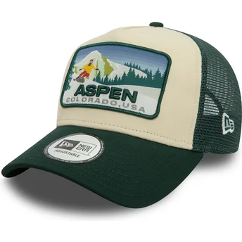 grune-a-frame-trucker-kappe-mit-ski-patch-von-aspen-stadte-und-strande-von-new-era