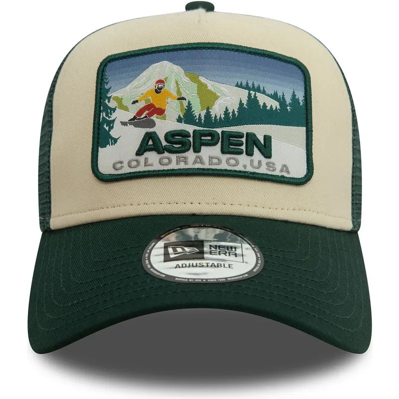 grune-trucker-kappe-a-frame-ski-patch-von-aspen-stadte-und-strande-von-new-era