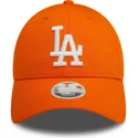 new-era-curved-brim-women-9forty-league-essential-los-angeles-dodgers-mlb-orange-adjustable-cap