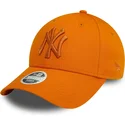 new-era-curved-brim-women-orange-logo-9forty-league-essential-new-york-yankees-mlb-orange-adjustable-cap