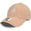 new-era-9forty-mlb-new-york-yankees-verstellbare-rosa-damenkappe-mit-gebogenem-schirm