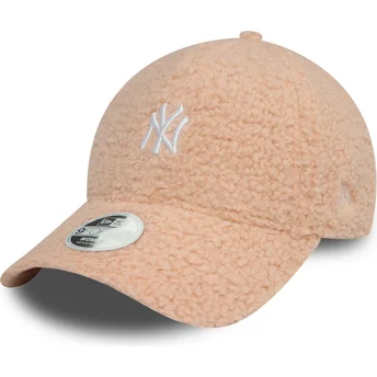 Böjd rosa justerbar keps för dam 9FORTY Borg från New York Yankees MLB av New Era