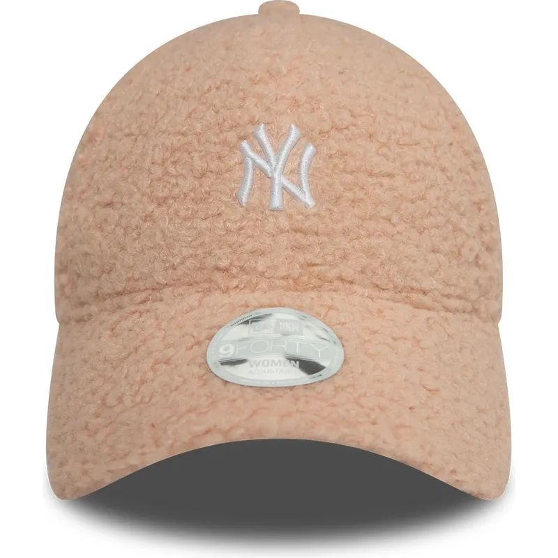 gebogene-rosa-verstellbare-damenkappe-9forty-borg-der-new-york-yankees-mlb-von-new-era