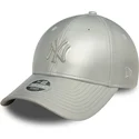 new-era-curved-brim-women-silver-logo-9forty-midi-pu-new-york-yankees-mlb-silver-adjustable-cap