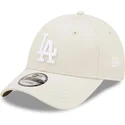 new-era-curved-brim-9forty-league-essential-los-angeles-dodgers-mlb-beige-adjustable-cap