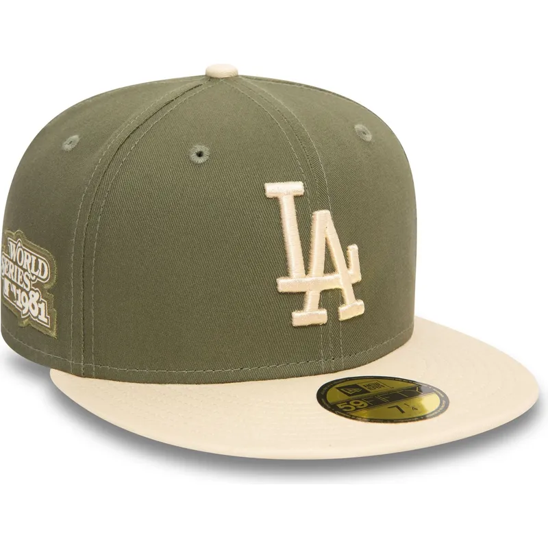 los-angeles-dodgers-mlb-59fifty-side-patch-grune-und-beige-fitted-kappe-von-new-era