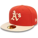 59fifty-side-patch-oakland-athletics-mlb-kappe-in-orange-und-beige-von-new-era