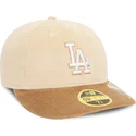 beige-braune-angepasste-59fifty-low-profile-cord-cap-der-los-angeles-dodgers-mlb-von-new-era