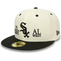 beige-und-schwarze-59fifty-chicago-white-sox-mlb-93-division-fitted-cap-von-new-era