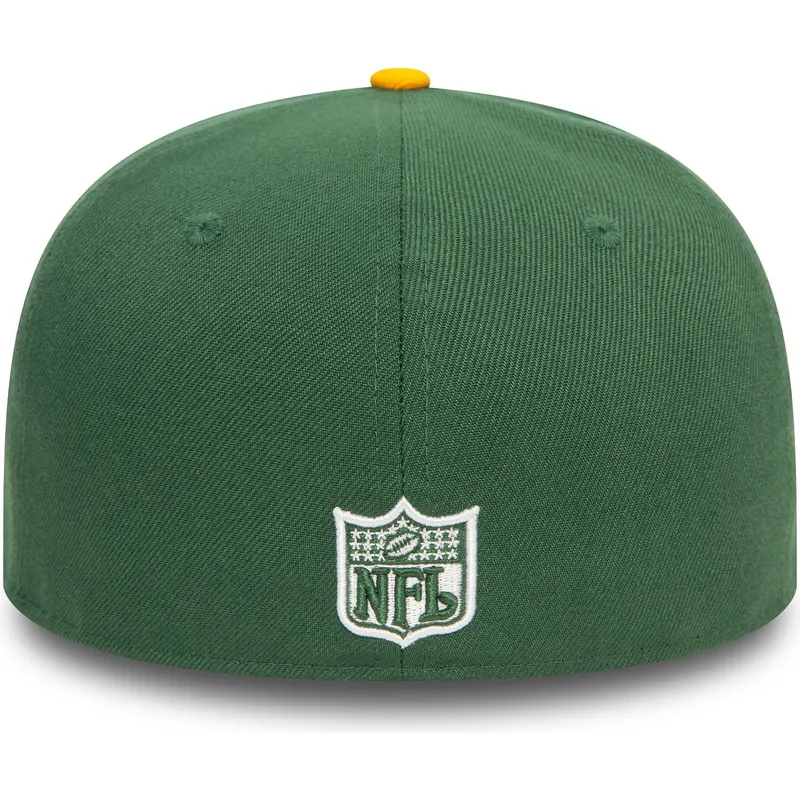 grune-und-gelbe-59fifty-fitted-cap-mit-flachem-schirm-und-pin-set-der-green-bay-packers-nfl-von-new-era