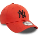 new-era-curved-brim-black-logo-39thirty-league-essential-new-york-yankees-mlb-orange-fitted-cap