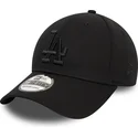 schwarze-anpassbare-gebogene-kappe-mit-schwarzem-logo-39thirty-monochrome-der-los-angeles-dodgers-mlb-von-new-era