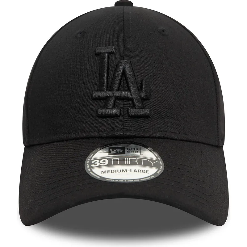 schwarze-anpassbare-gebogene-kappe-mit-schwarzem-logo-39thirty-monochrome-der-los-angeles-dodgers-mlb-von-new-era schwarze-anpassbare-gebogene-kappe-mit-schwarzem-logo-39thirty-monochrome-der-los-angeles-dodgers-mlb-von-new-era