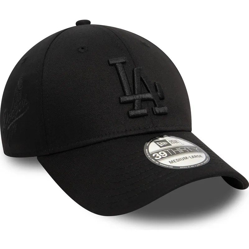 schwarze-anpassbare-gebogene-kappe-mit-schwarzem-logo-39thirty-monochrome-der-los-angeles-dodgers-mlb-von-new-era schwarze-anpassbare-gebogene-kappe-mit-schwarzem-logo-39thirty-monochrome-der-los-angeles-dodgers-mlb-von-new-era